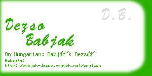 dezso babjak business card